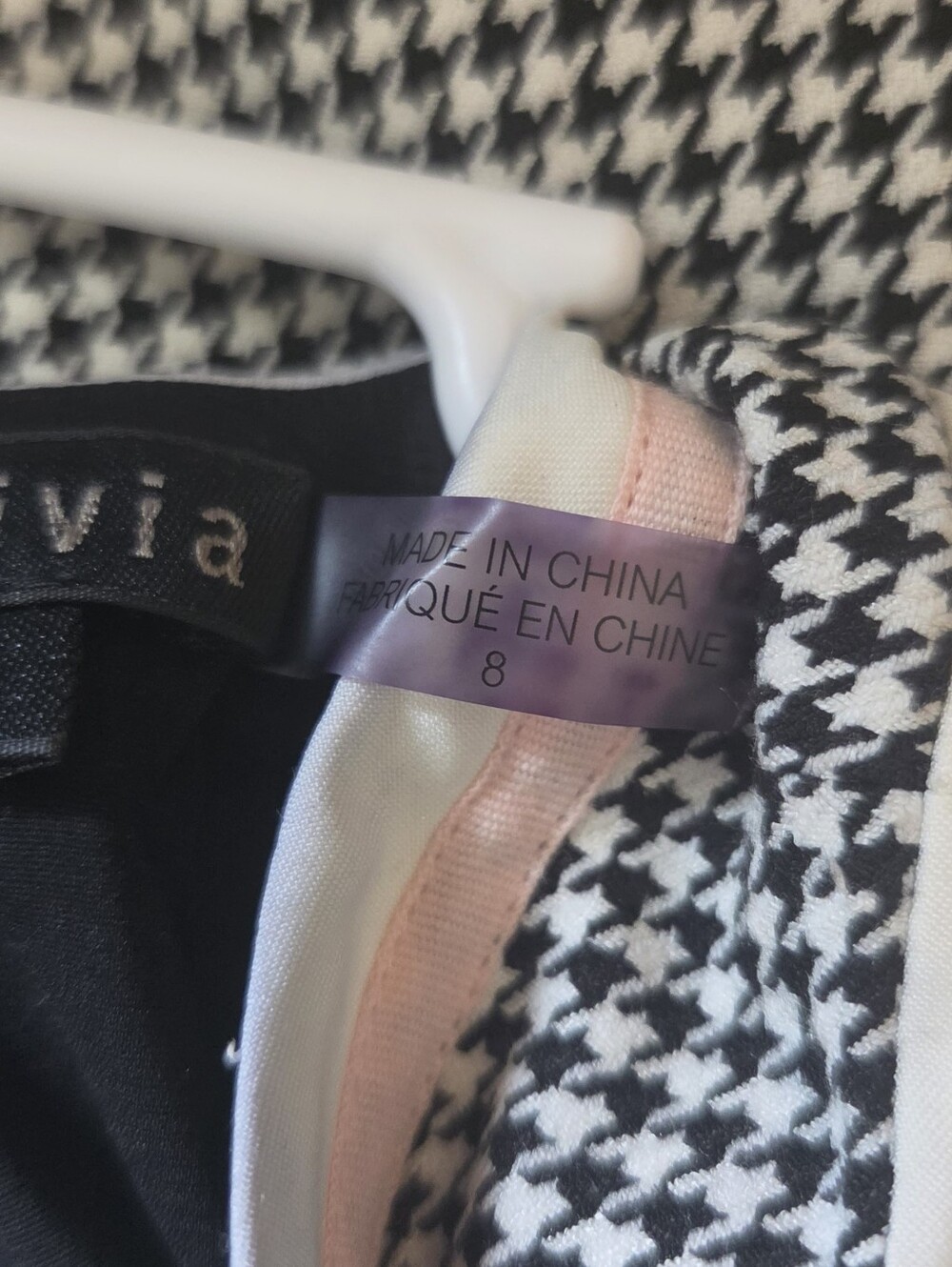 Alice + Olivia Houndstooth Blazer Jacket Black White Size 8 - Picture 12 of 15